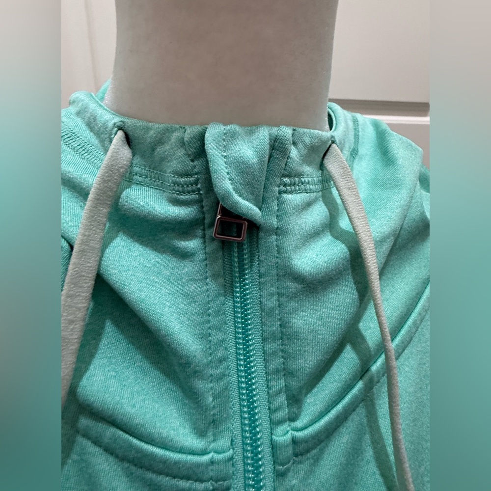 Alo. Seafoam Green Full Zip Athletic Hoodie. Size Large. - Picture 4 of 9